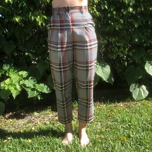 H&M Plaid High-waisted Trousers